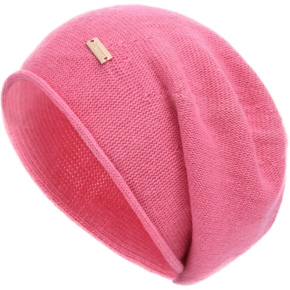 Accessories - cashmere Slouchy Knit Beanie Hat for Women Cobalt